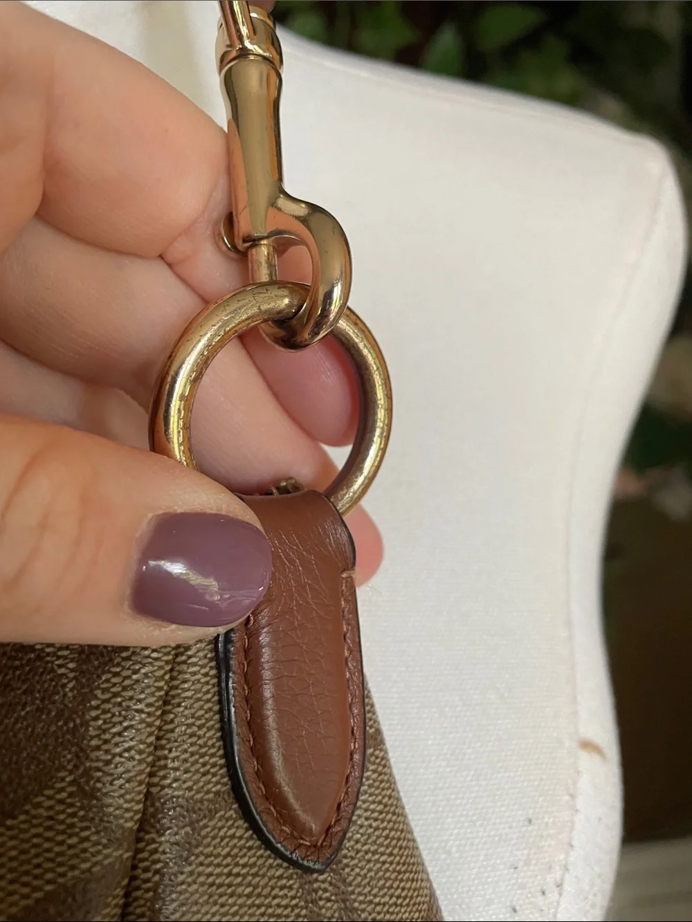 Coach C1523 Pennie Crossbody Shoulder Bag Signature Canvas Hobo Bag As Is - Picture 4 of 16